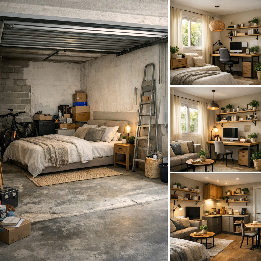 Cas concret : transformer un garage de 20 m² en chambre, bureau ou mini-studio