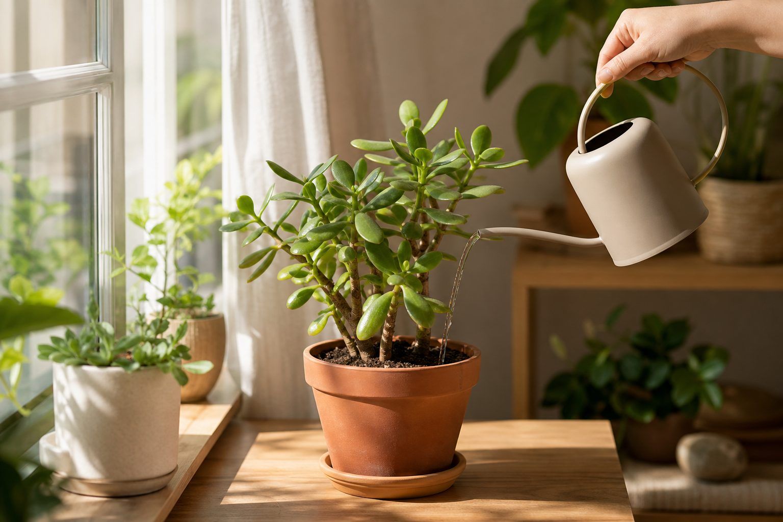 Lumière, chaleur et arrosage de la Crassula en intérieur