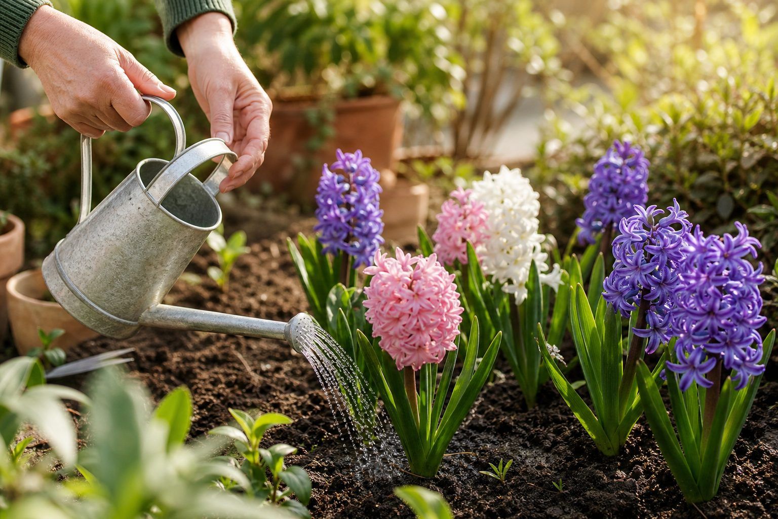 Jacinthes au jardin : adapter l’arrosage après la plantation