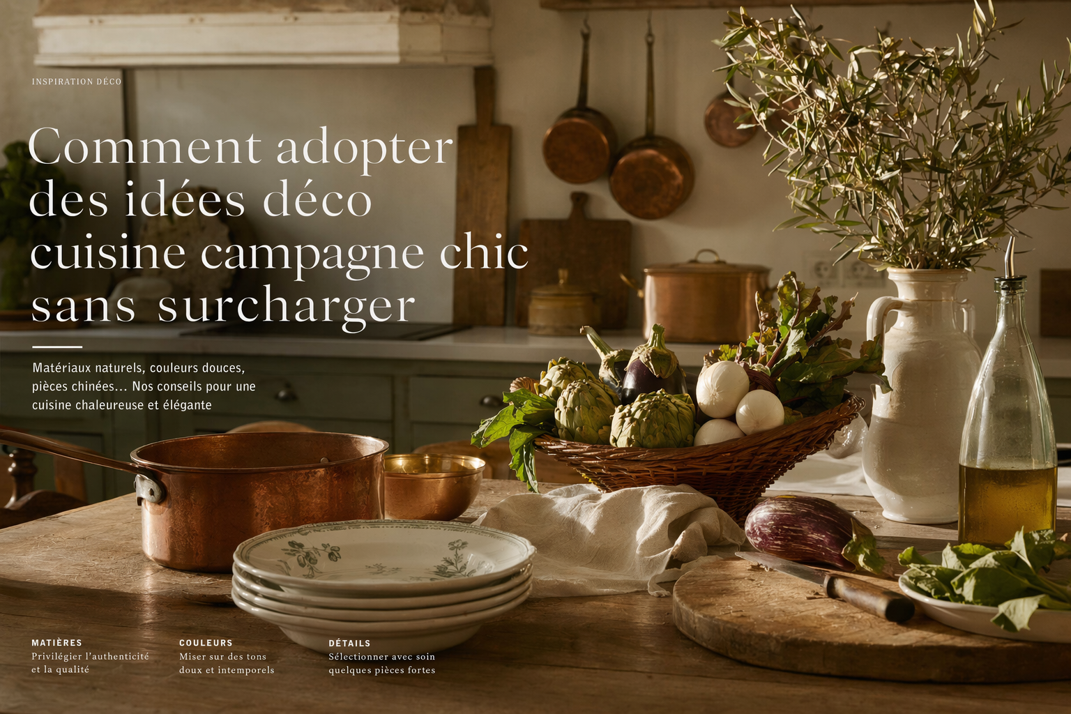 Comment adopter des idées déco cuisine campagne chic sans surcharger