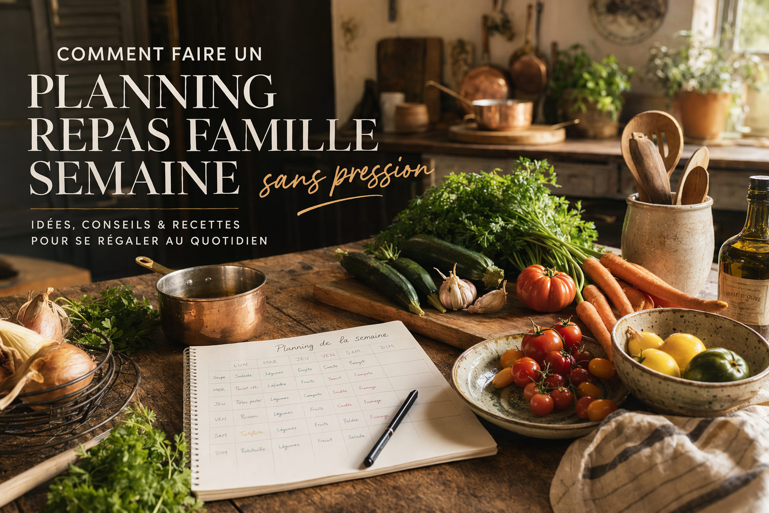 Comment faire un planning repas famille semaine sans pression