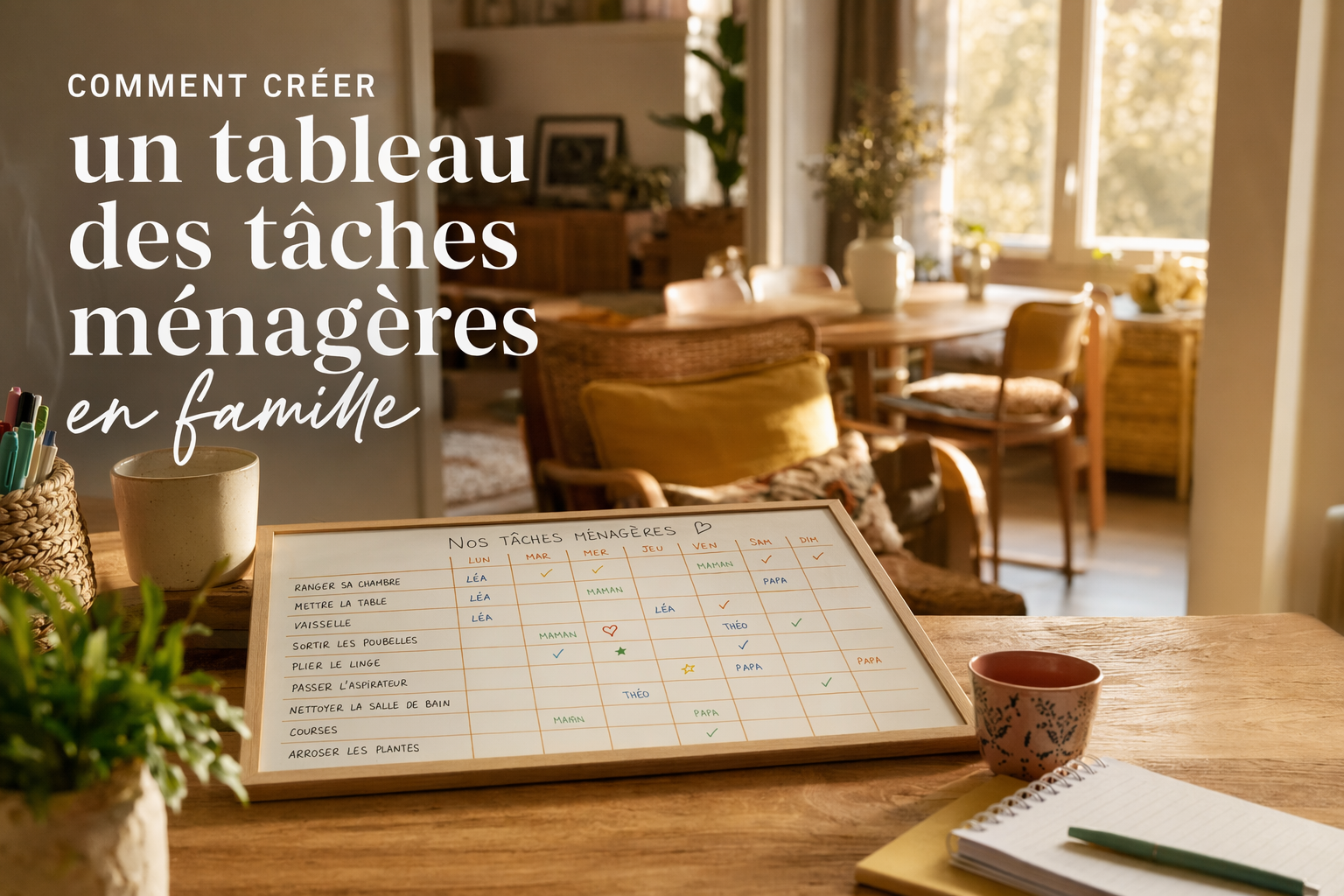 Comment créer un tableau des tâches ménagères en famille