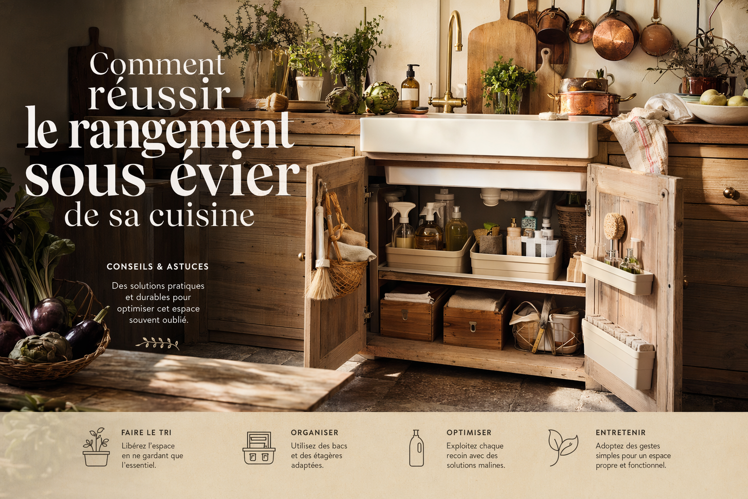 Comment réussir le rangement sous évier de sa cuisine