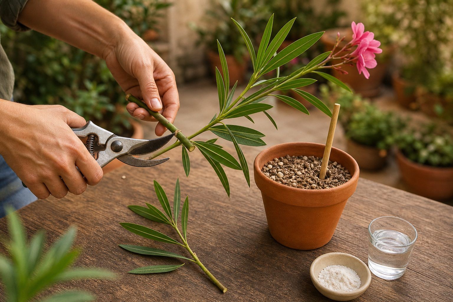 Prélever et préparer une bouture de laurier-rose étape par étape