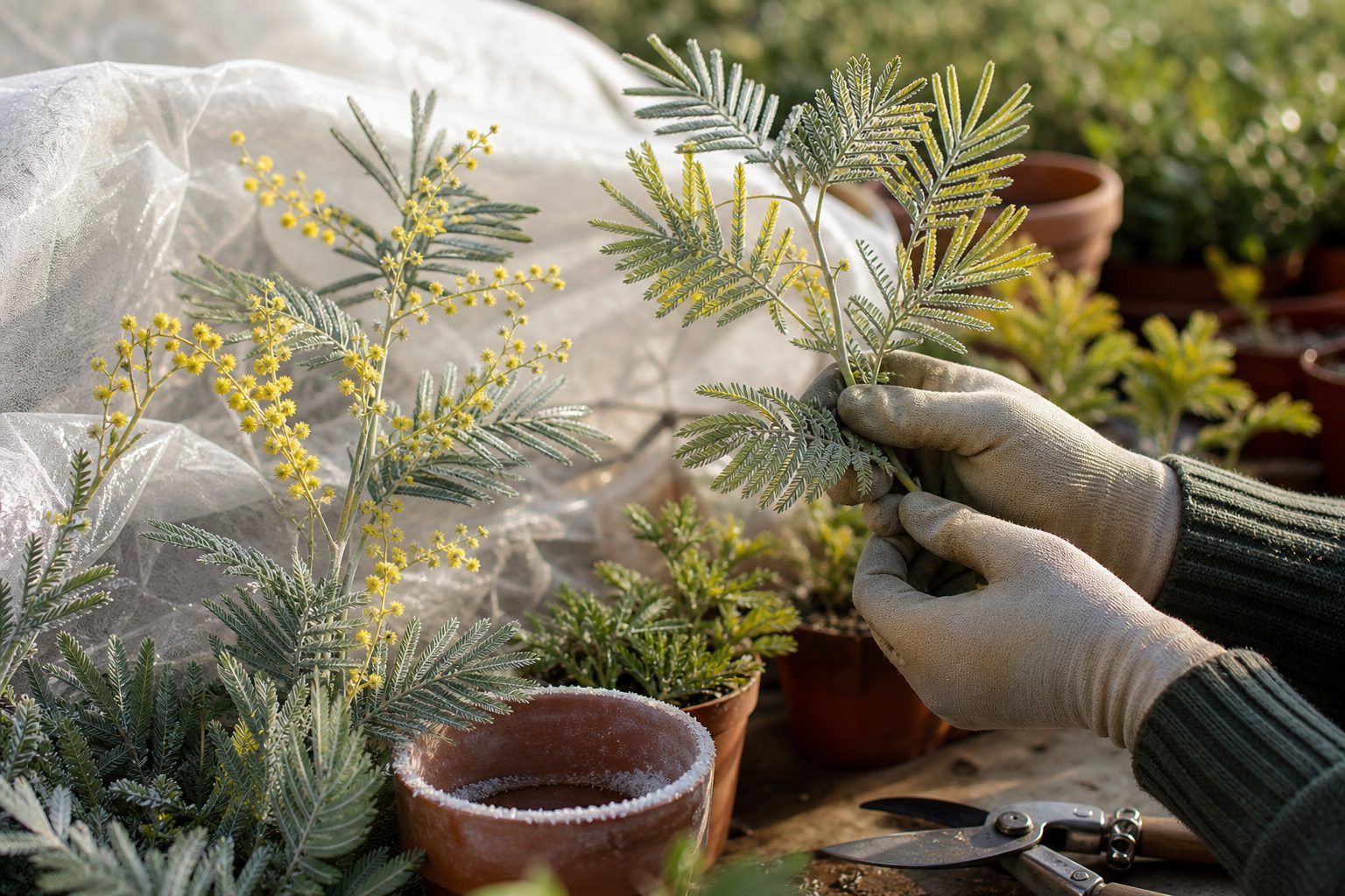 Choisir une variété de mimosa résistante au gel avant de bouturer