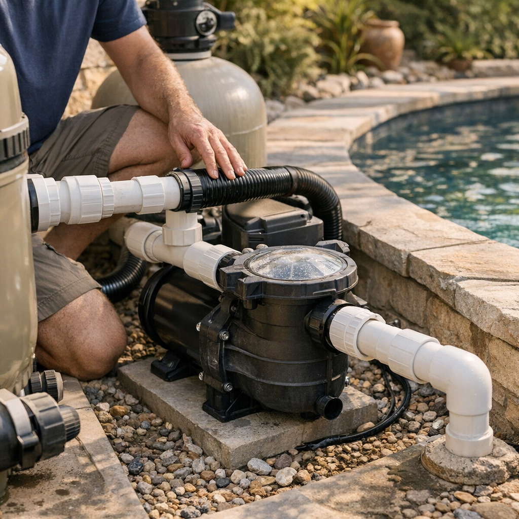 Où mettre la pompe de la piscine pour éviter les prises d’air et les pannes d’amorçage