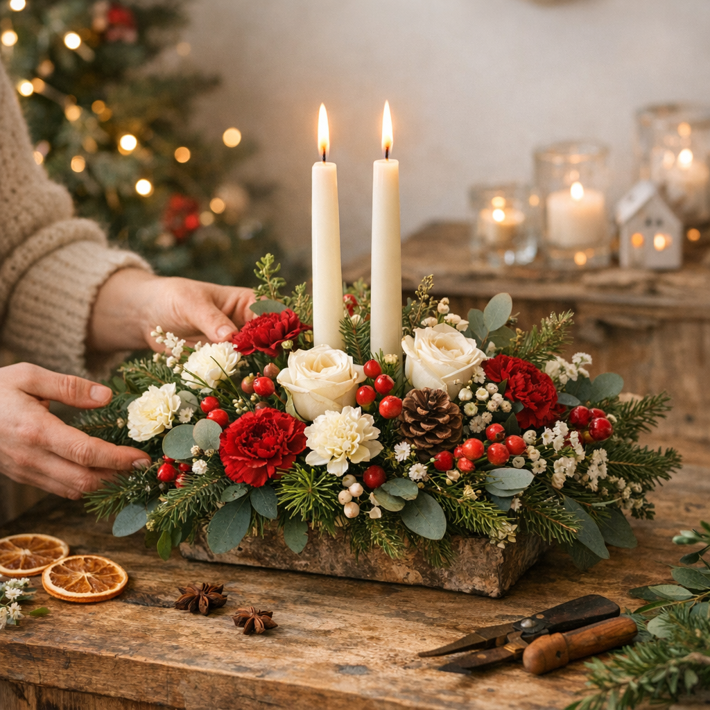 Quelles fleurs utiliser pour un centre de table de Noël qui tienne dans la durée ?