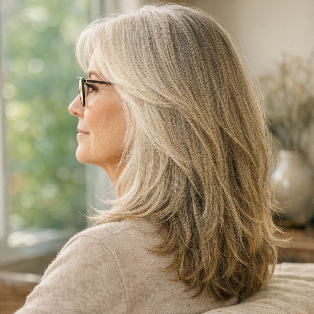 Comment garder ou adopter une longueur plus longue après 60 ans sans alourdir le visage, surtout avec des lunettes ?