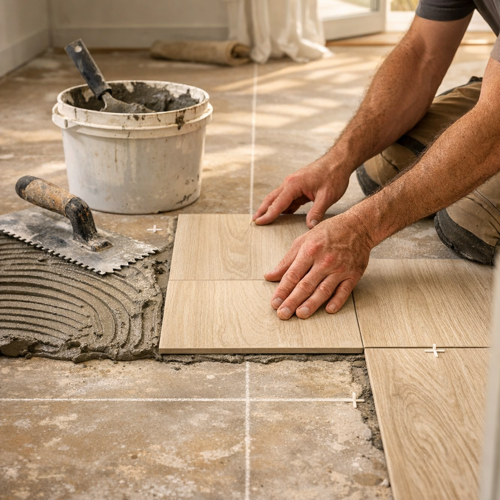 Poser du carrelage au sol : méthode, tracé et étapes