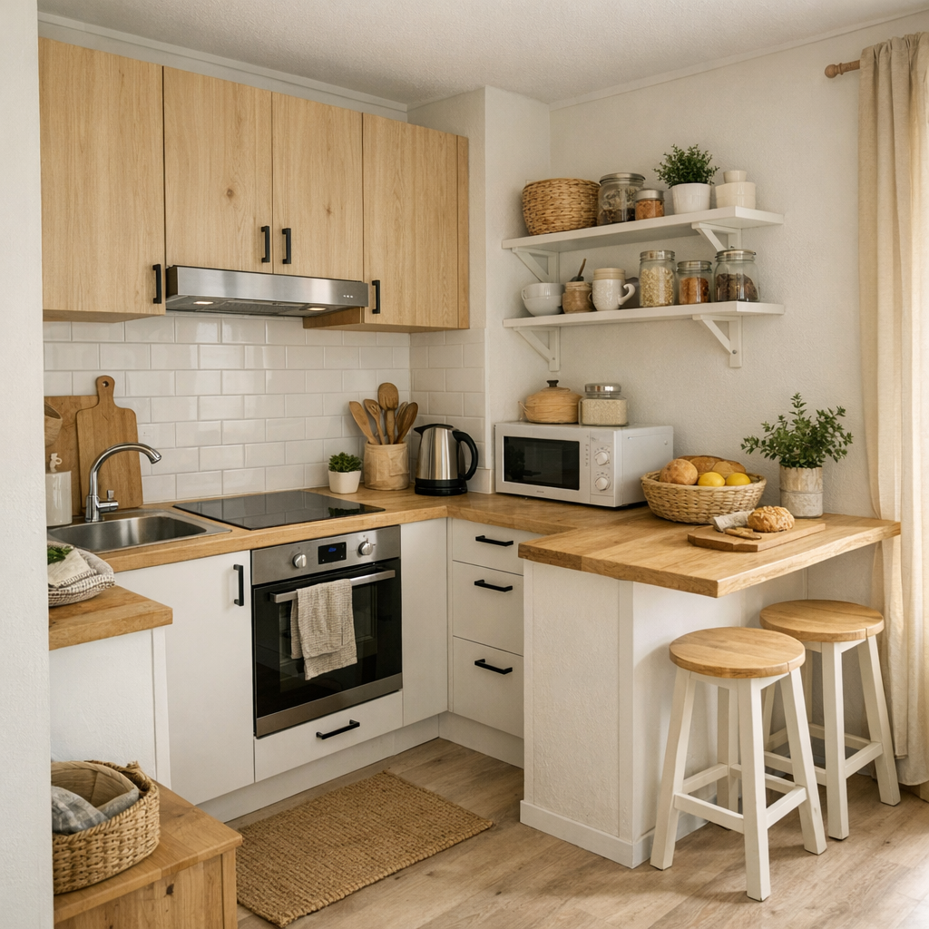 Après : une petite cuisine qui paraît neuve avec un budget serré