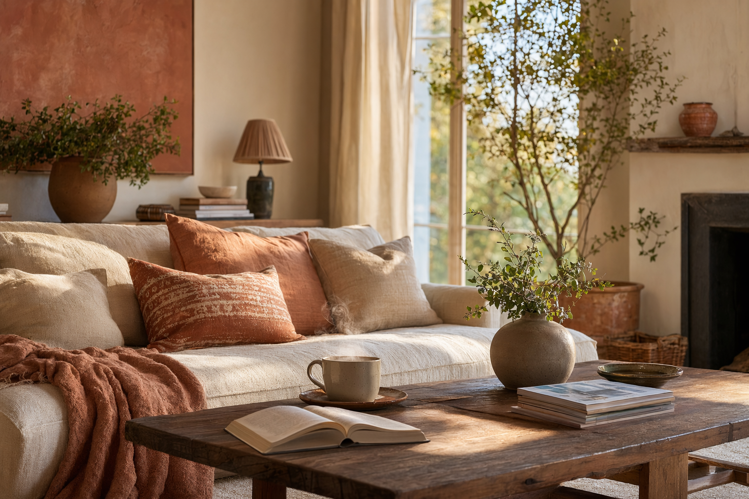 Intérieur chaleureux La Maison des Bonheurs