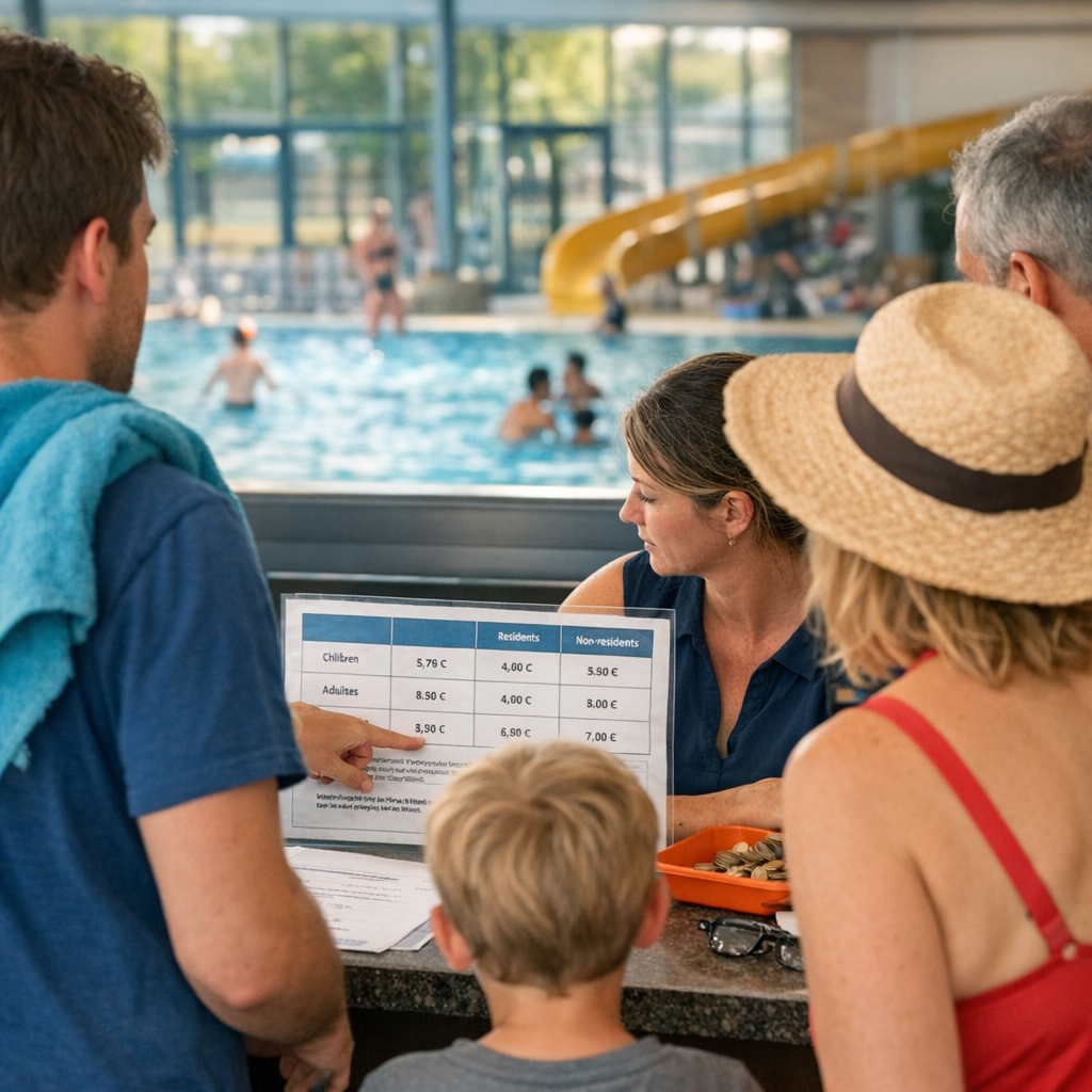Quel est le prix d’entrée de la piscine à Bourges, et varie-t-il selon l’âge ou le fait d’être résident ?