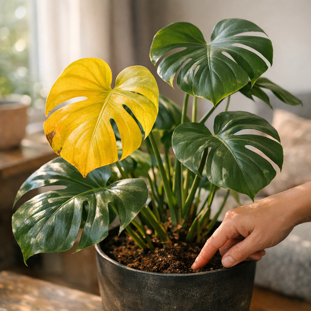 Pourquoi une feuille de monstera jaunit et comment réagir