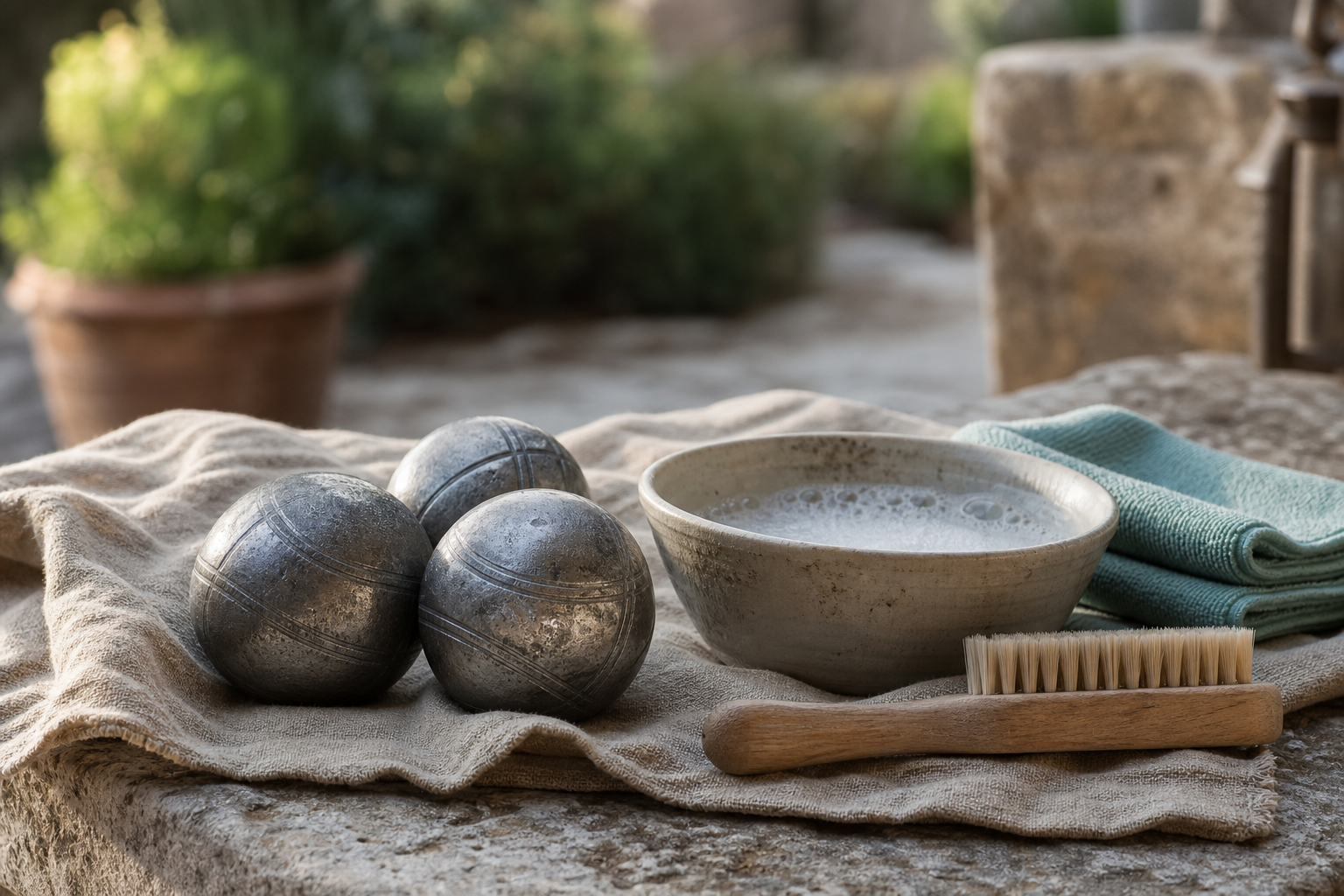 Comment nettoyer une boule de pétanque sans abîmer ses stries