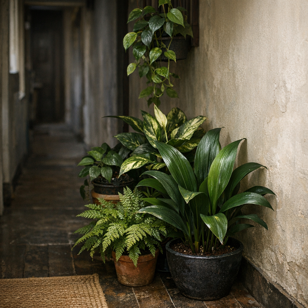 Quelle plante dans un couloir sombre ou à l’ombre d’un mur ?