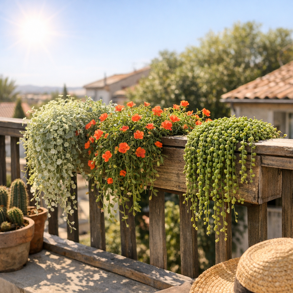 Plein soleil, canicule, oublis d'arrosage : quelles plantes retombantes choisir sans se tromper ?