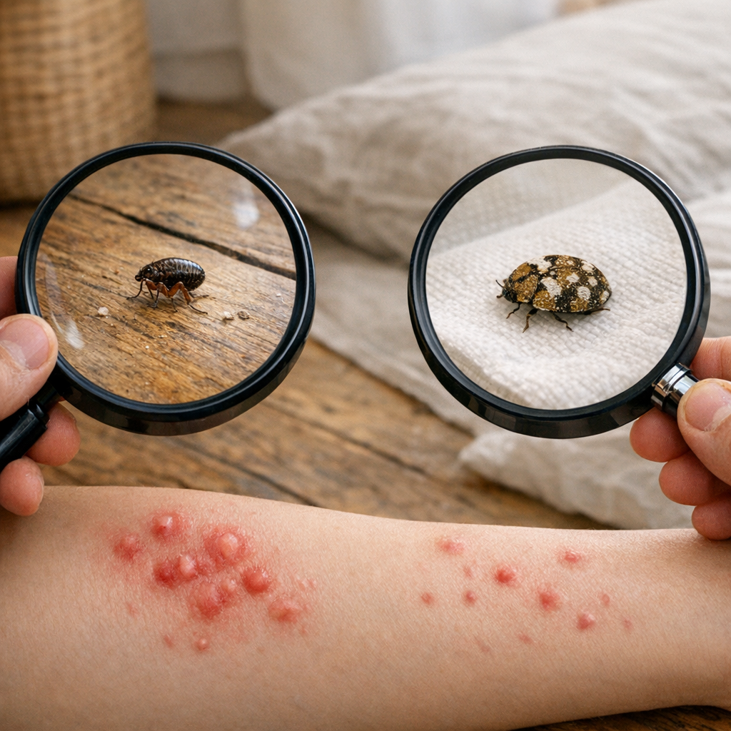 Puces ou anthrènes : le comparatif utile quand les boutons sèment le doute