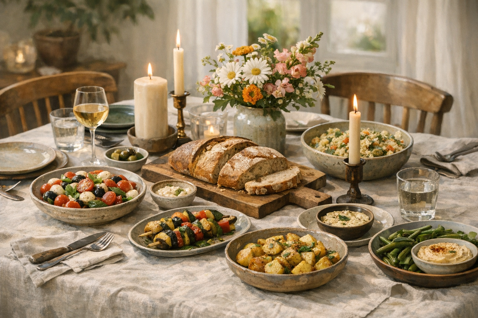 Recevoir chez soi avec une table de saison
