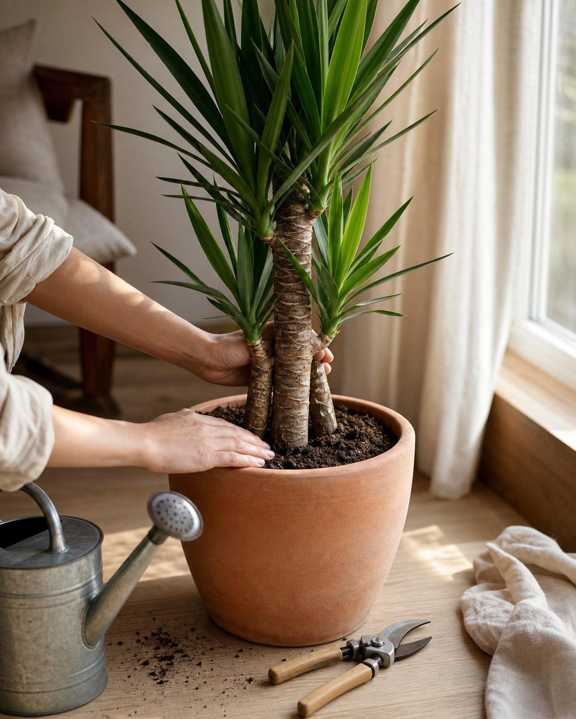 Après le rempotage : comment reprendre l’entretien du yucca ?