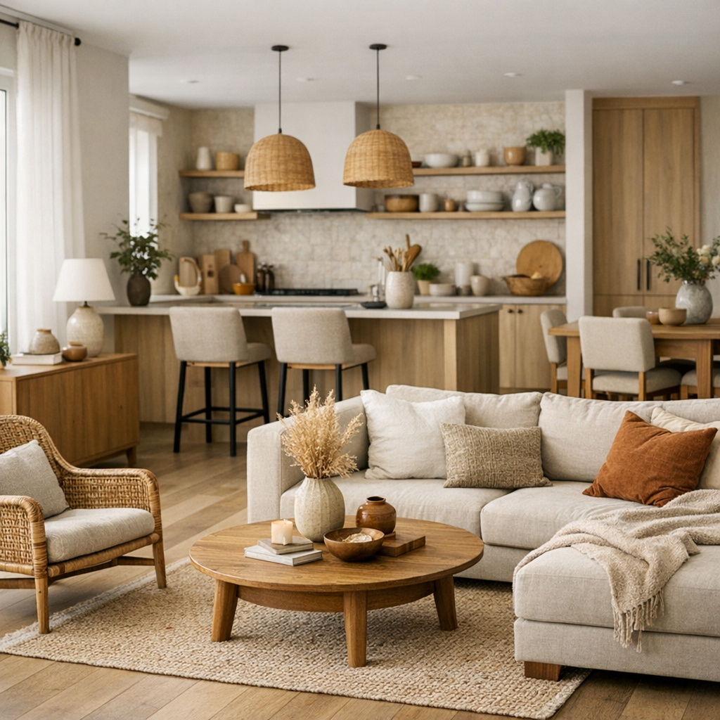 Comment faire pour que la cuisine ouverte se fonde dans le salon ?