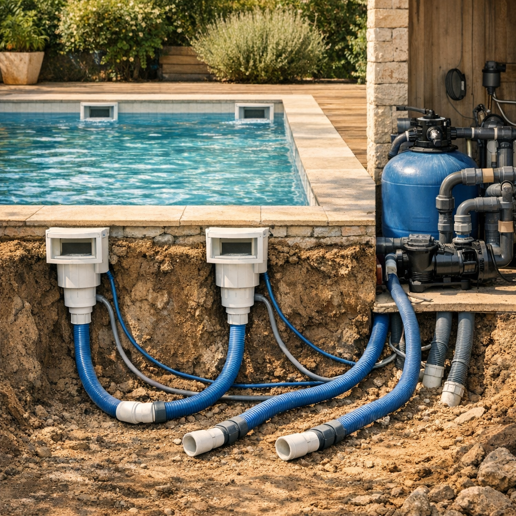 Faut-il raccorder chaque skimmer sur sa propre ligne jusqu’au local technique ?