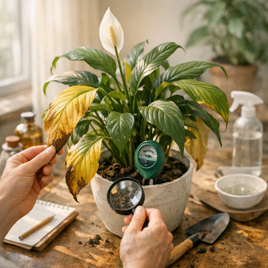 Pourquoi les feuilles de mon Spathiphyllum jaunissent ? Le diagnostic utile avant de corriger
