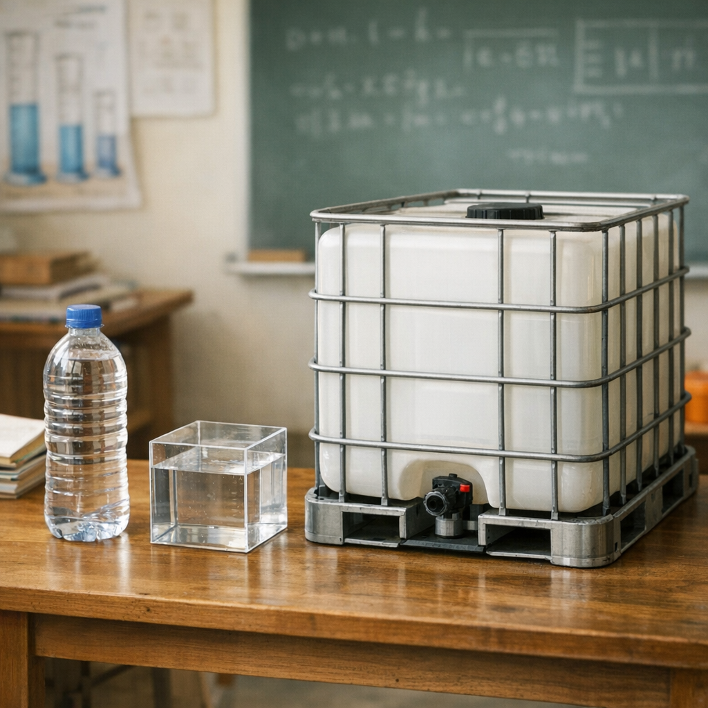 Le litre, le décimètre cube et le mètre cube : le lien que beaucoup de tableaux oublient