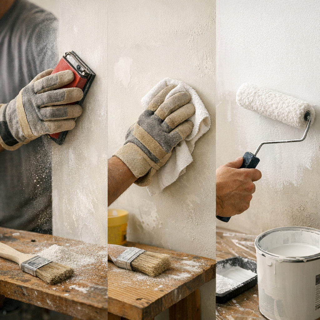 Ponçage, dépoussiérage et sous-couche&nbsp;: les gestes avant la peinture