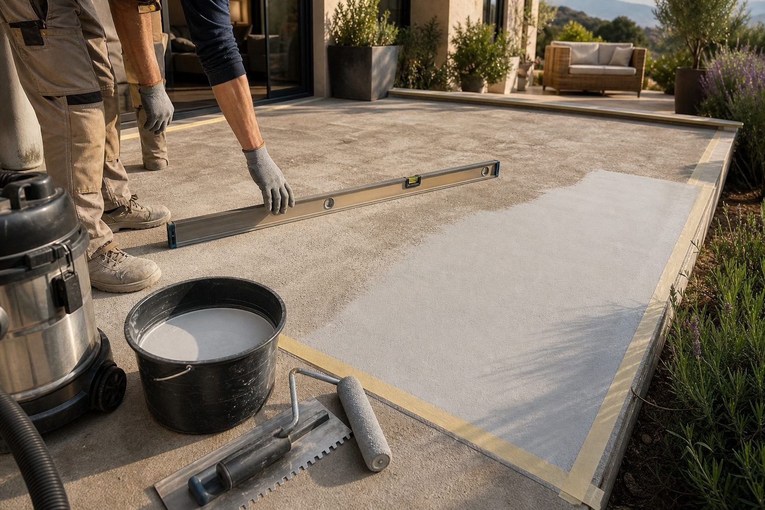 Pose d’une terrasse en résine : les préparatifs qui changent tout