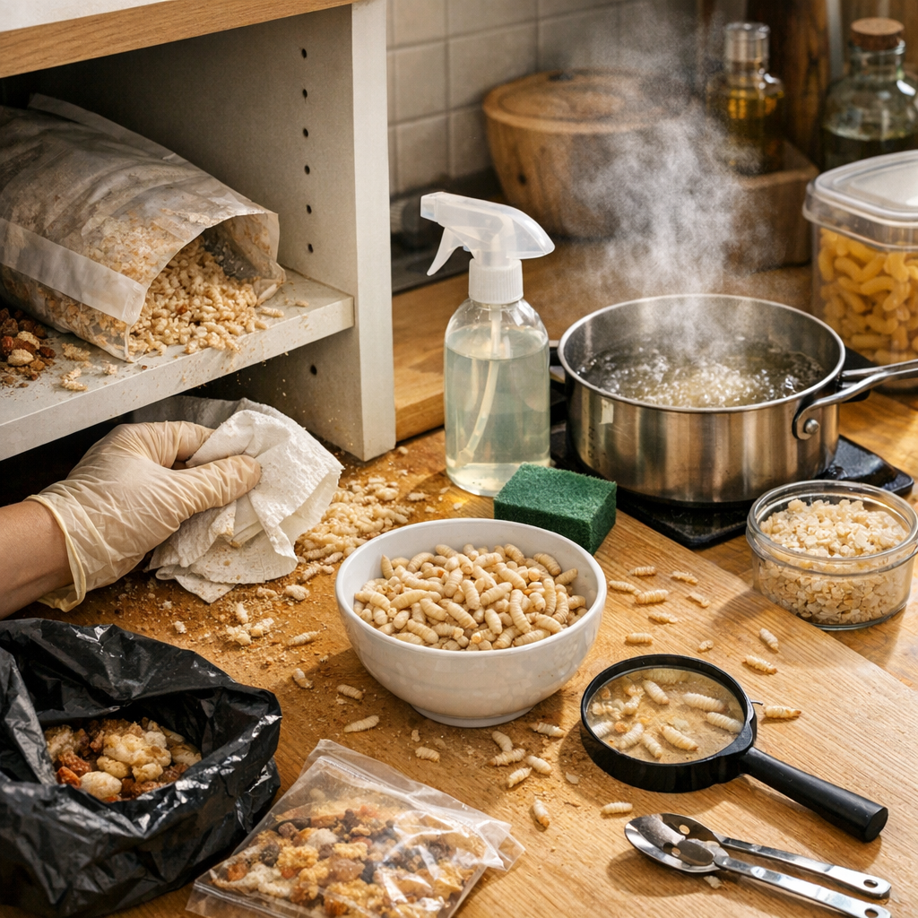 Comment se débarrasser des vers blancs dans la cuisine : une procédure prudente en 5 étapes